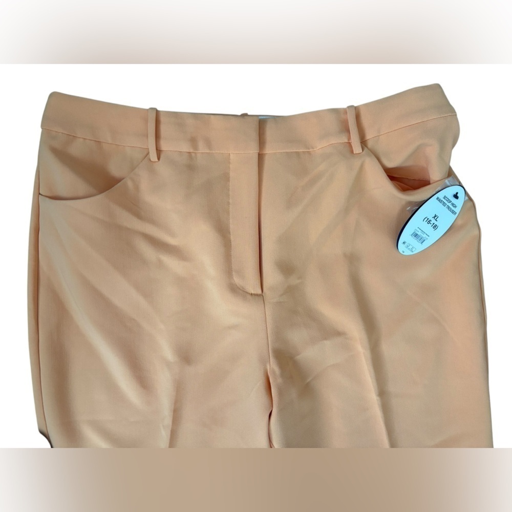 NWT Scoop Light Orange Wide Leg Women's Trousers with Pockets Size XL 16 18 - Picture 5 of 8